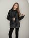 Warm three-thread fleece hoodie &ldquo;Marble&rdquo; for girls black 128